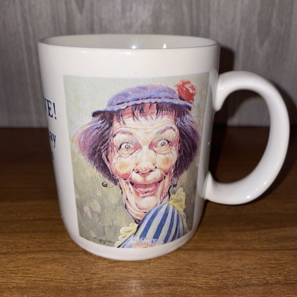 Vintage 1992 Leanin Tree Collectible Funny Coffee Mug Cup 1HR Coffee Breaks 4in - Picture 1 of 16